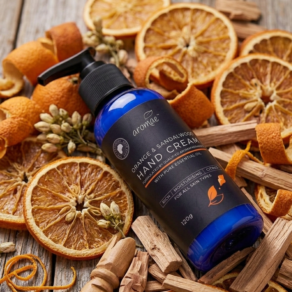 Orange & Sandalwood Hand Cream | 120ml  Rich Citrus Cream with Essential Oils