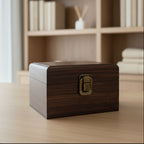 Luxury Black Walnut Essential Oil Box – 6 Hole with Brass Antique Lock & Magnetic Closure