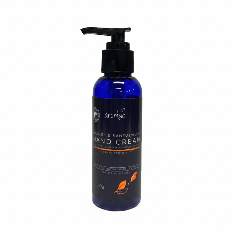 Orange & Sandalwood Hand Cream | 120ml Rich Citrus Cream with Essential Oils - Aromae Essentials