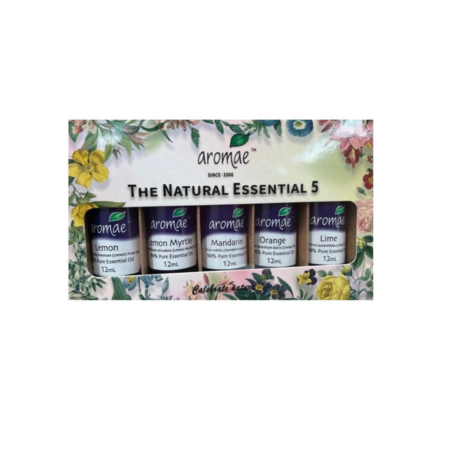 The Natural Essential 5 Pack - Lemon, Lemon Myrtle, Mandarin, Orange & Lime - Aromae Essentials